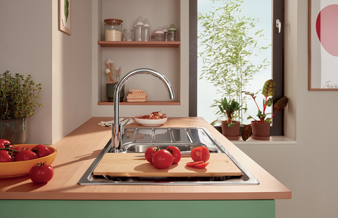 cucina moderna con rubinetto Grohe