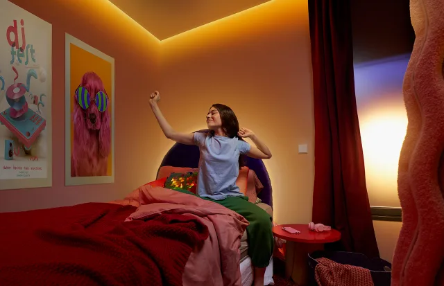 stanza illuminata con lampadine LED